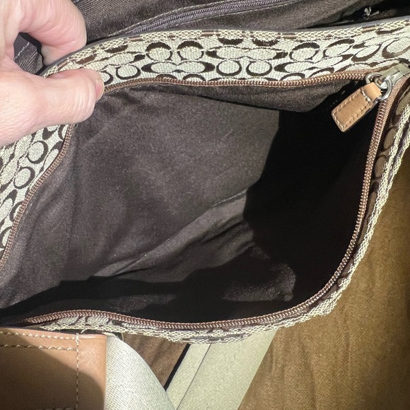 Coach CC messenger crossbody bag. Leather and canvas. Great condition. - Picture 7 of 11